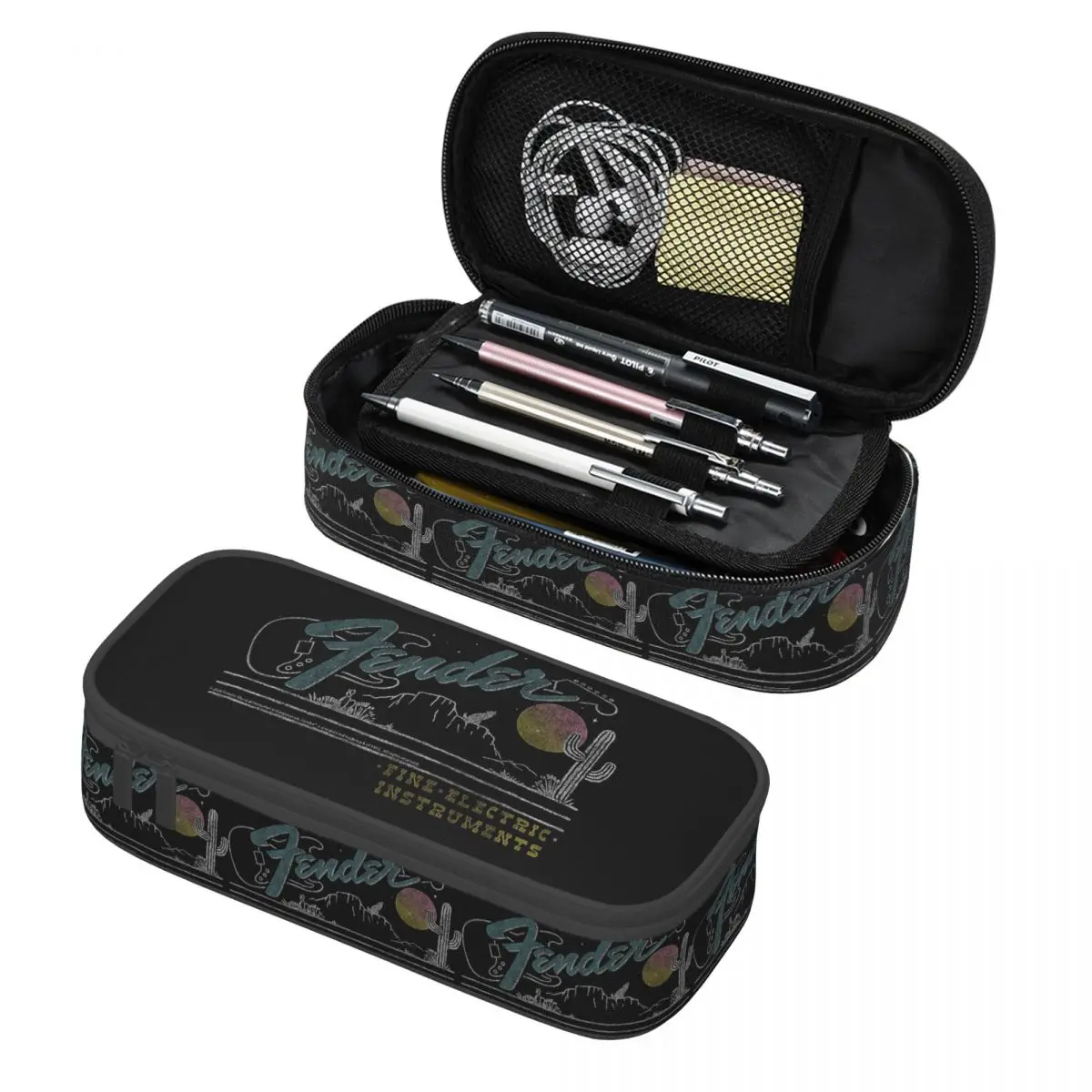

Company 90s Jazz Fender Guitar Music Pencil Case Pencil Pouch Storage Stationery Supplies Large Capacity Pen Box Pencil Bag