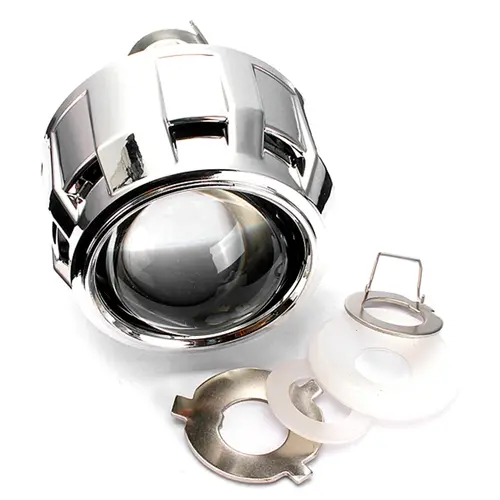 Mini lente de proyector bi-xenón de 2,5 pulgadas con volante a la derecha para bombilla H1, H4 y H7 con tornillo, accesorios para coche
