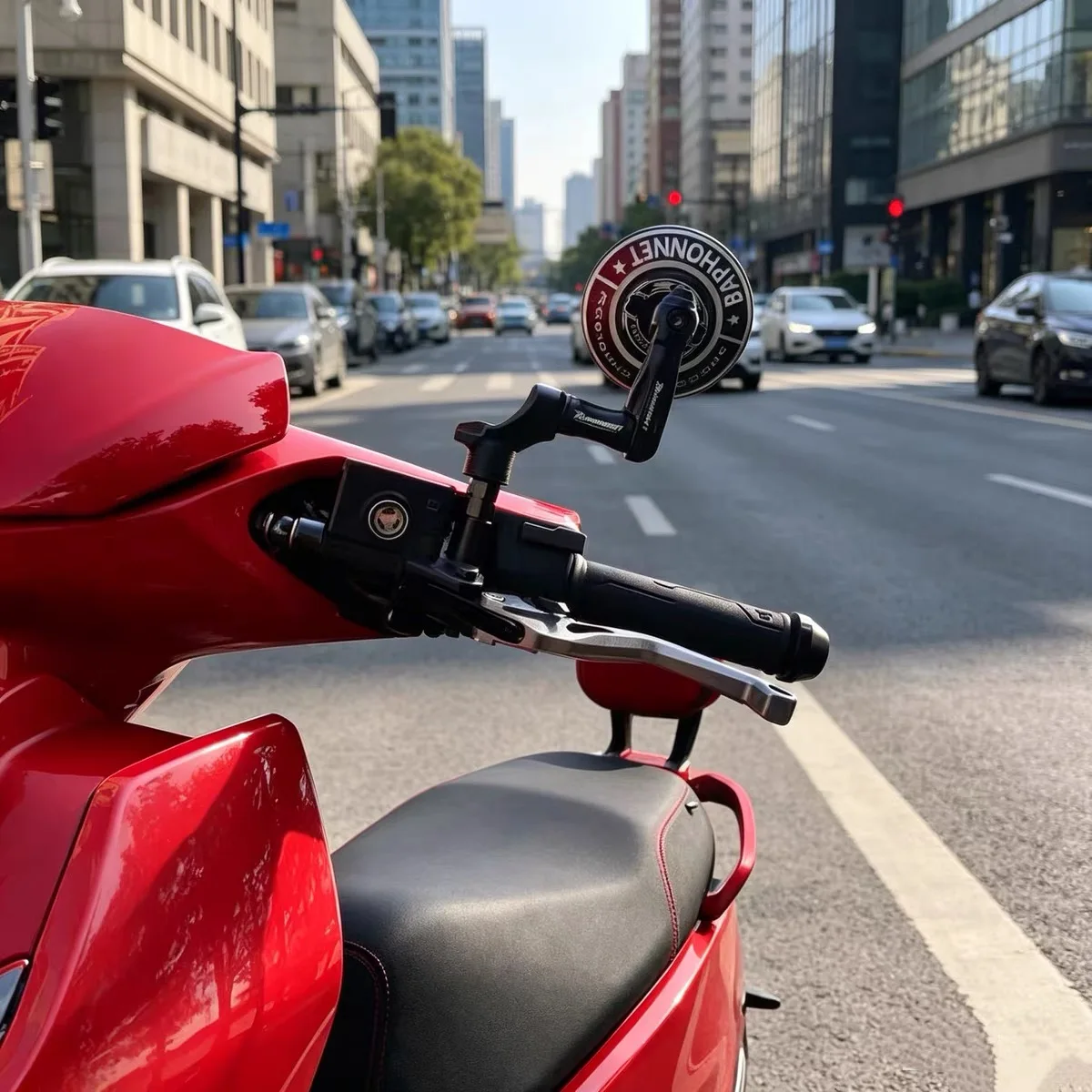 Baphomet retro round mirror rearview mirror motorcycle electric motorcycle adjustable reflector universal style