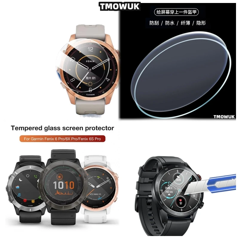 

For Garmin Fenix 7 7S 7X Pro 9H Hardness Tempered Glass Screen Protector Smart Watch HD Anti-Scratch Film
