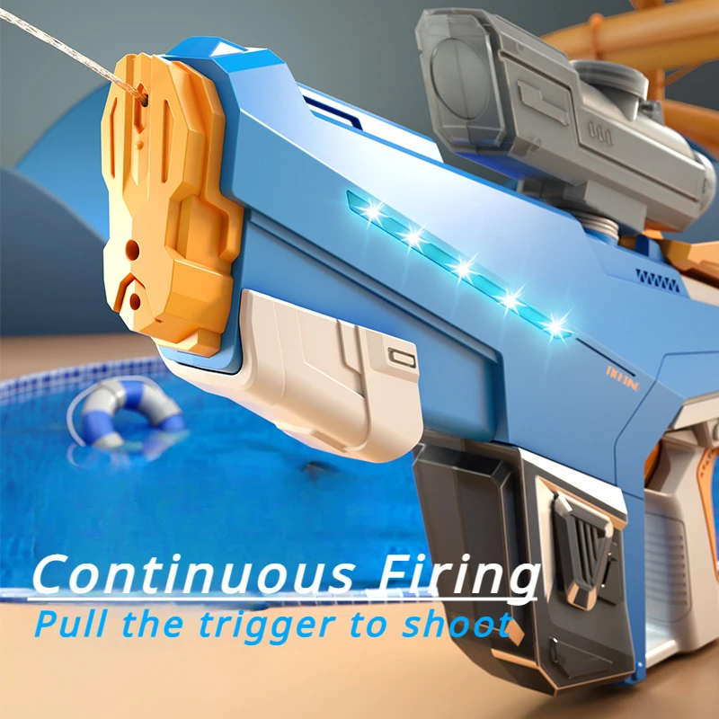مسدس مياه إطلاق نار مستمر كهربائي ، لعبة إطلاق نار سريع بسعة كبيرة ، مسدس وردي للصبي ، مسبح شاطئ صيفي ، هدية #2