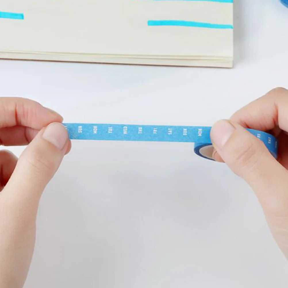 8 قطعة شريط إدارة الوقت تاريخ أسبوعي خطة كل يوم اشي اخفاء لزجة للمخطط المنظم سكرابوكينغ ملصق الجدول الزمني