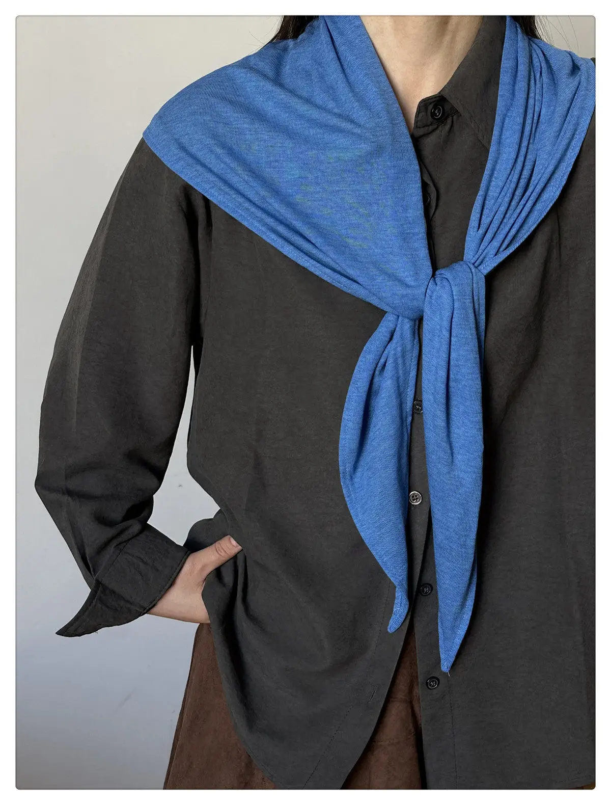 

2026 Spring New Korean Solid Color Triangle Scarf Women Elegant Luxury Multi-purpose Layering Hem Skirt Headband