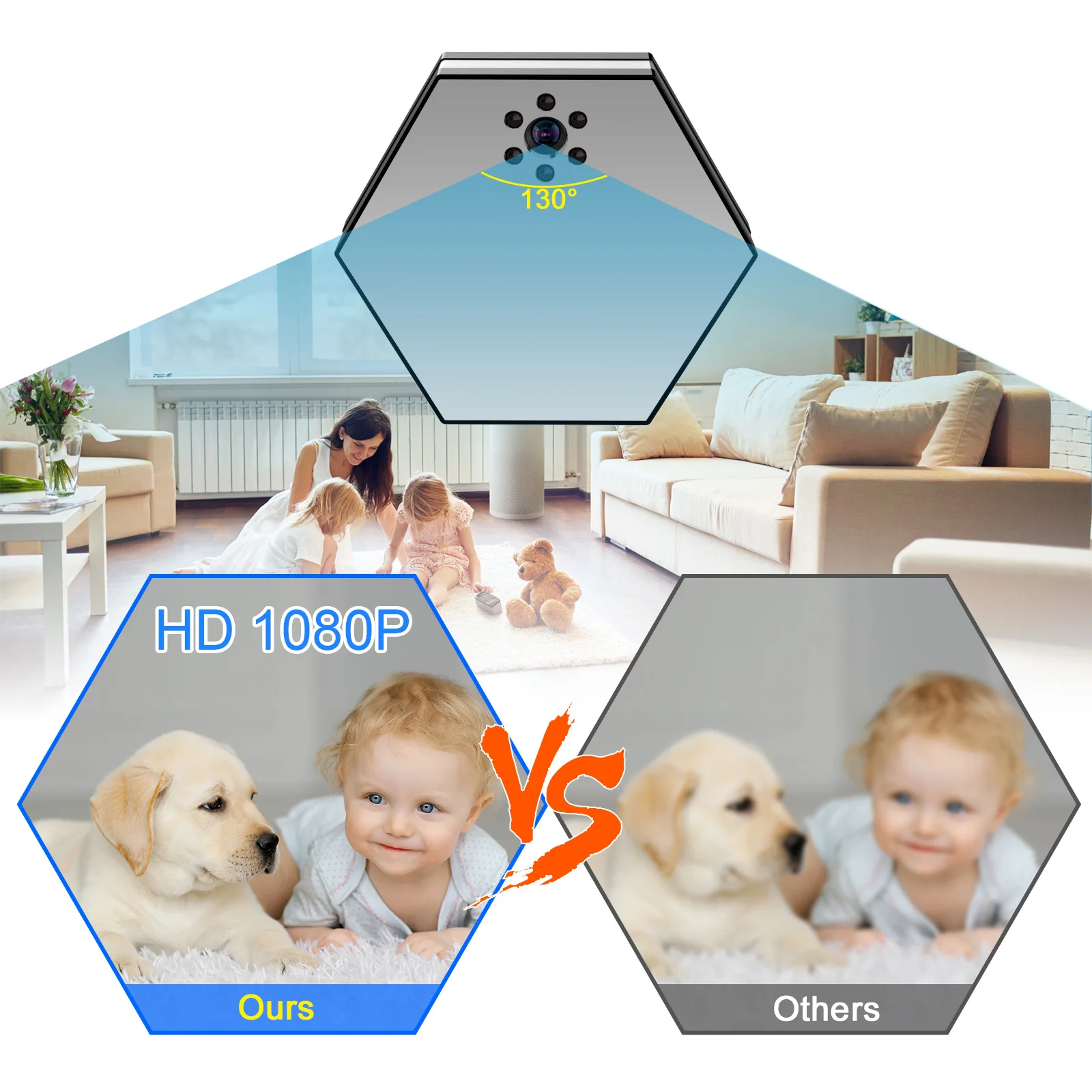 Z17 1080P HD WIFI LED Night Light Camera, Wireless Smart Home Security Cam with Two-Way Audio, 49ft IR Night Vision