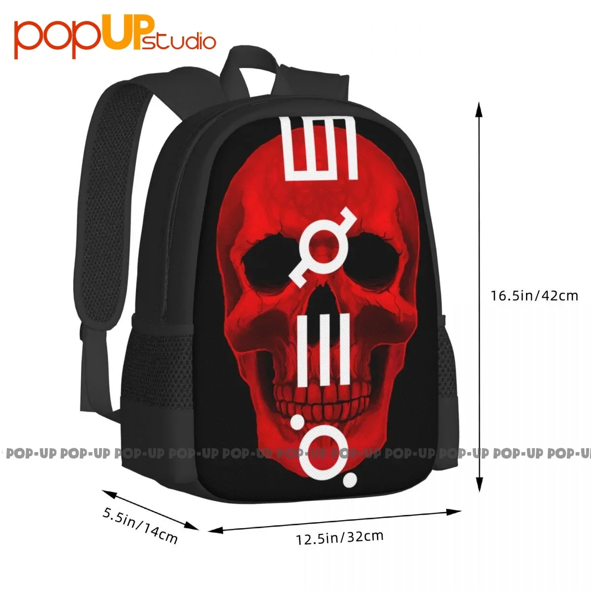 Mochila Gráfica de Grande Capacidade Crânio Vermelho, Saco de Compras de Treinamento Escolar, 30 Segundos para Marte