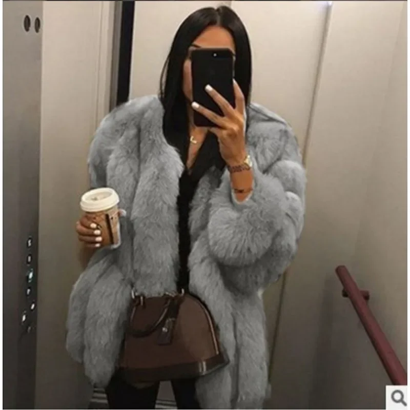 Faux Fur Coat Women Clothing Luxury Brands Fur Jacket Fluffy Warm Thick Patchwork Jacket Design Long Sleeve Faux Fur Coats New