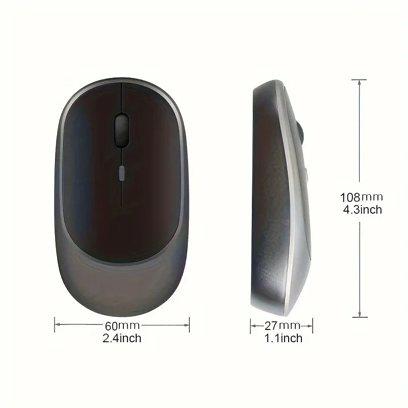 Two Tone Premium Wireless Mouse, Lightweight, Ultra-low Power Consumption, Long Battery Life, Built-in Rechargeable Battery