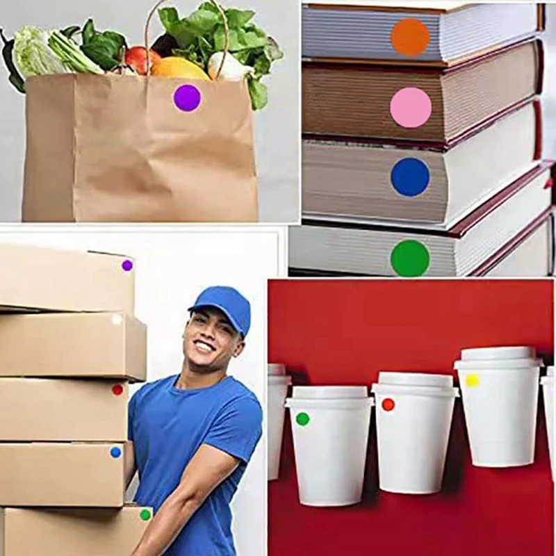 8000 шт. цветные этикетки с кодированием, наклейки с цветным кодированием для сортировки файлов, маркировка, ключевые точки, 1000 шт./рулон