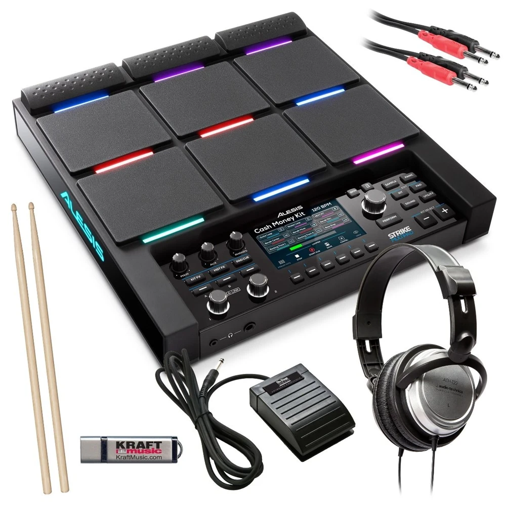 136FAST DELIVERY ALESIS STRIKE MULTIPAD SAMPLING PERCUSSION PAD BONUS PAK