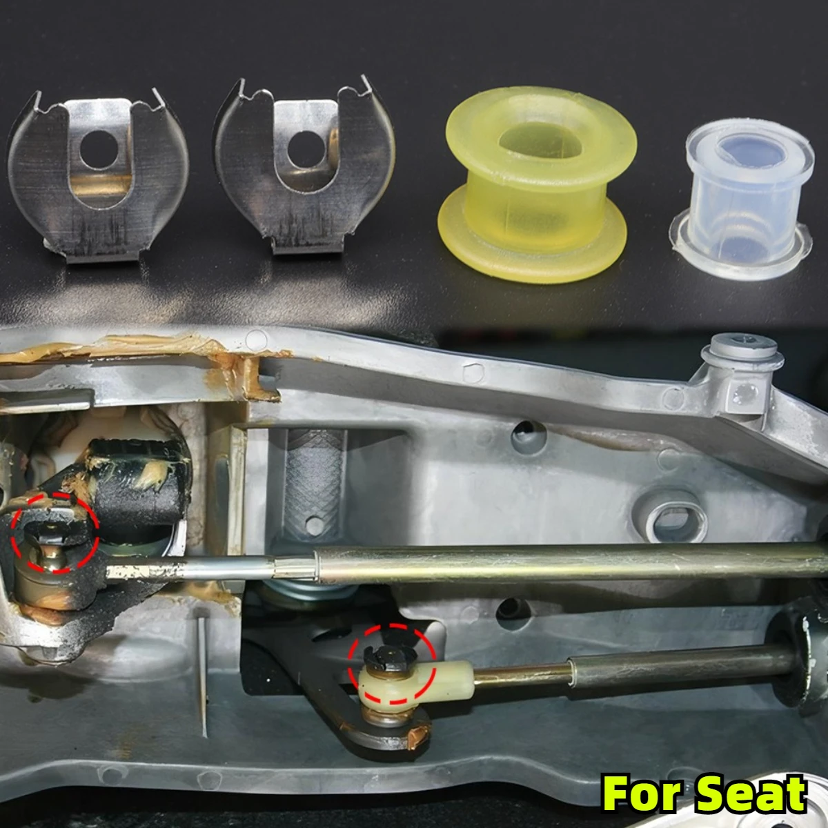 4Pcs MT Gearshift Cable Gearbox Control Bushing Lock Washer Gear Shifter Selector Lever Linkage For SEAT Altea 5P Arosa Toledo