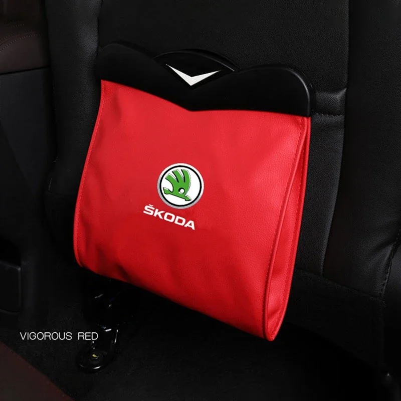 Car Seat Organizer Trash Bag for Skoda  Rapid Kodiaq GT Yeti Karoq Octavia 3 Fabia Superb 2 Roomster Kamiq Felicia Kodiak Citigo