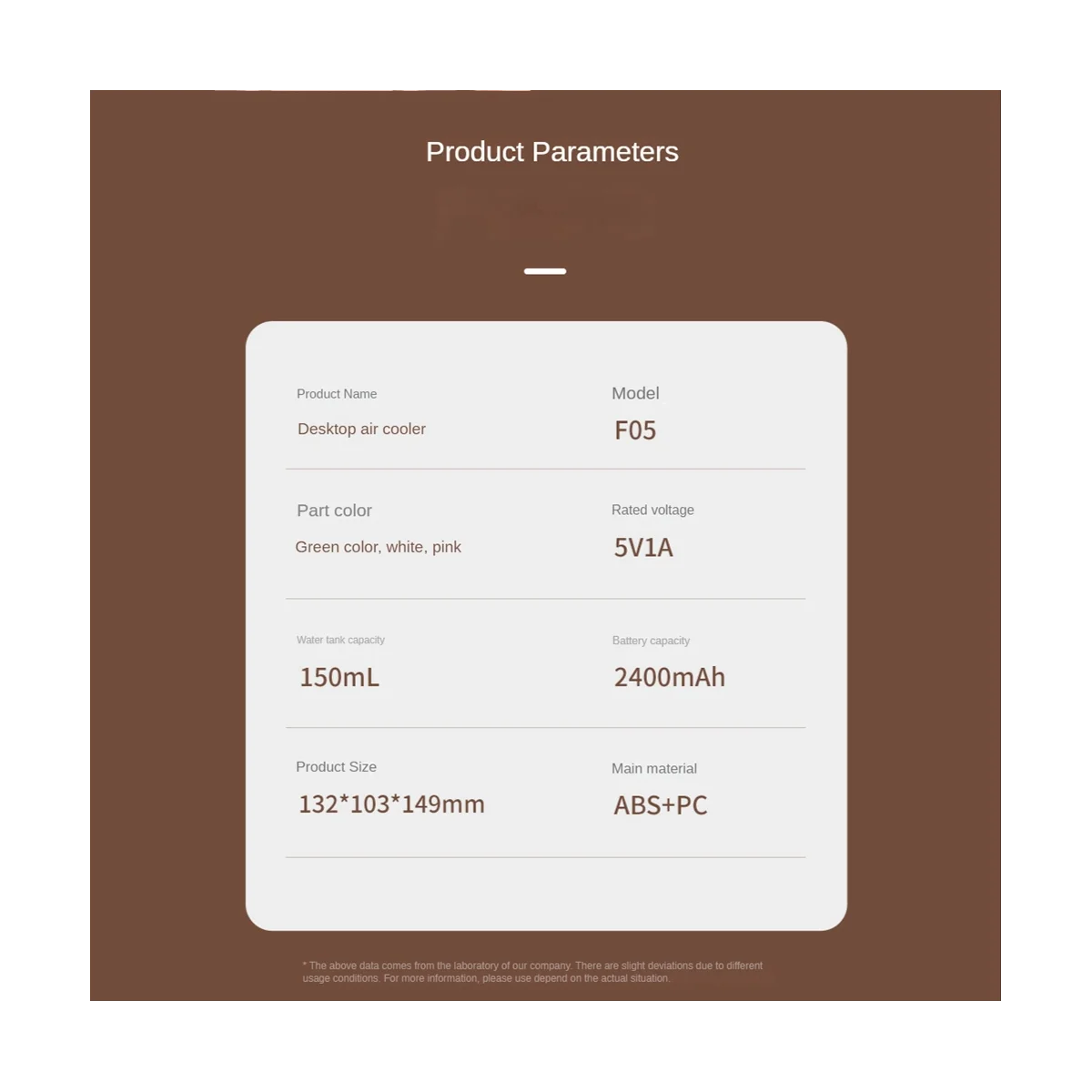 مكيف هواء محمول شخصي لسطح المكتب مبرد هواء قابل لإعادة الشحن 2400MAh مروحة طاولة هادئة مكتب غرفة نوم-D