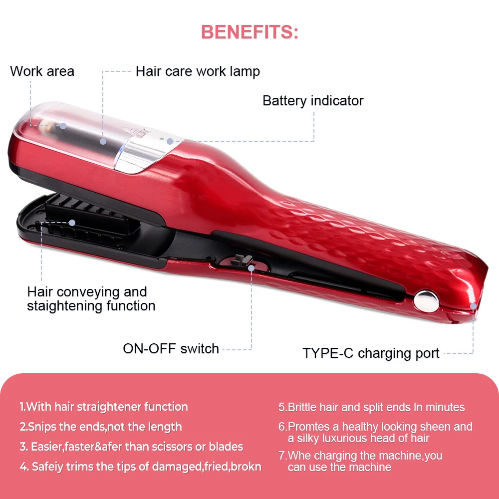 Split End Hair ch neider Type C Charge Automatic End Remover Damaged Hair Care Hair Cutting Machine Battery Hair ch neider with