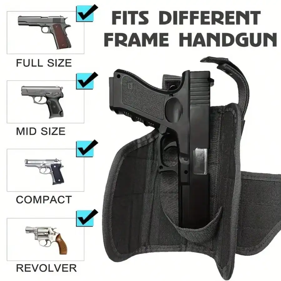 قطعة واحدة من حافظة الفخذ التكتيكية اليمنى - سحب سريع قابل للتعديل مع حقيبة المجلات، نايلون 600D لـ CS Field & Airsoft #6