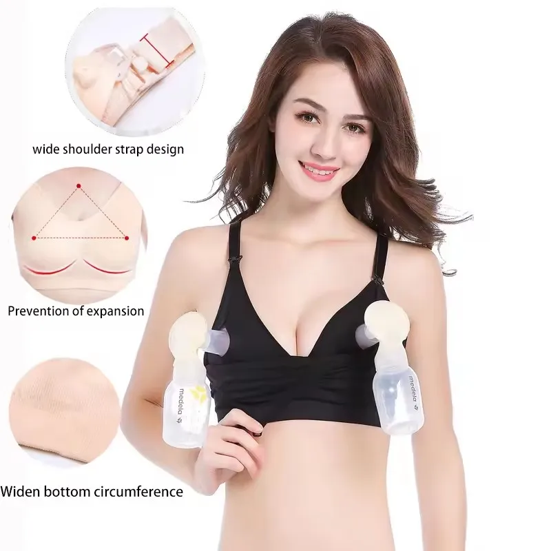 

Maternity Bras Double Layer Seamless Bra Pregnancy Clothes Prevent Sagging Breastfeeding Women's Breathable lactancia Bra