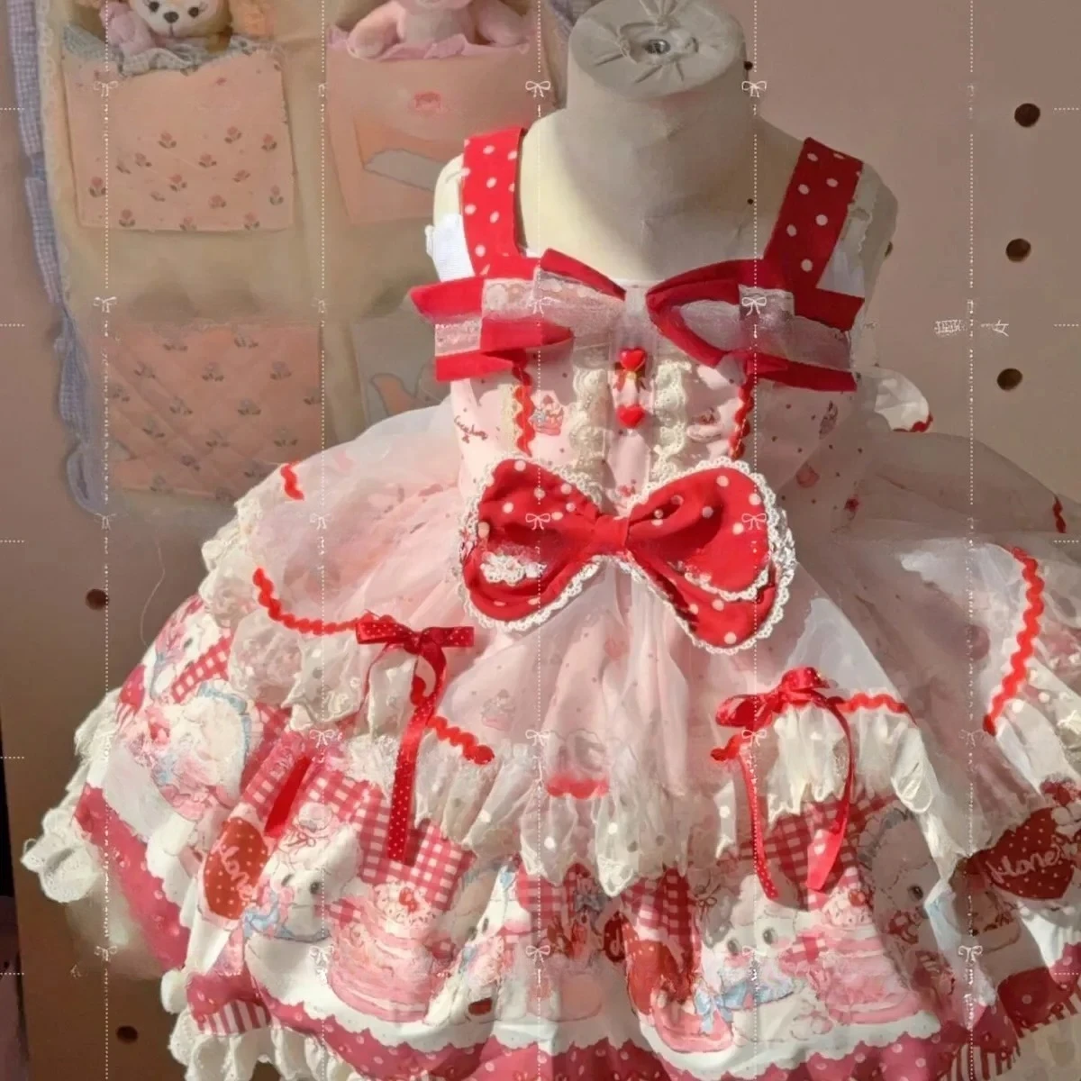 Baby Girl Summer Sweet Lolita Lace Princess Ball Gown Floral Lace Cartoon Sundress Birthday Holiday Party Eid Childen Clothing