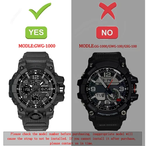 Imagen 2 del producto Correa de repuesto Gwg1000-1a1 Mudmaster para reloj Casio Mudmaster GWG1000 con pulsera impermeable con bucle de acero inoxidable
