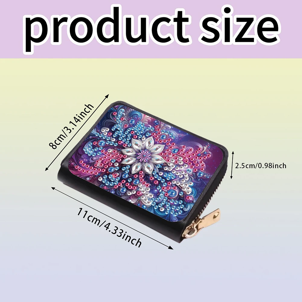 

Flower 5D DIY Diamond Painting Wallet Diamond Painting Card Holder Coin Purse