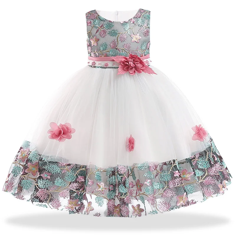 Sommerliche Blumenparty-Brautjungfernkleider, Elegante Tüll-Geburtstags- und Hochzeitskleider, Prinzessinnenkleid für Mädchen, Abendkleider, Weihnachtskostüme