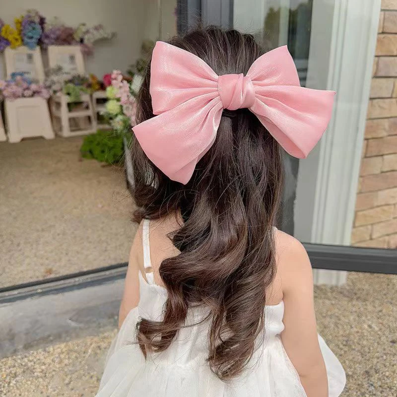 Fashion Ribbon Hairgrips Big Large Bow Hairpin for Women Girls Satin Trendy Ladies Hair Clip New Cute Barrette Hair Accessories