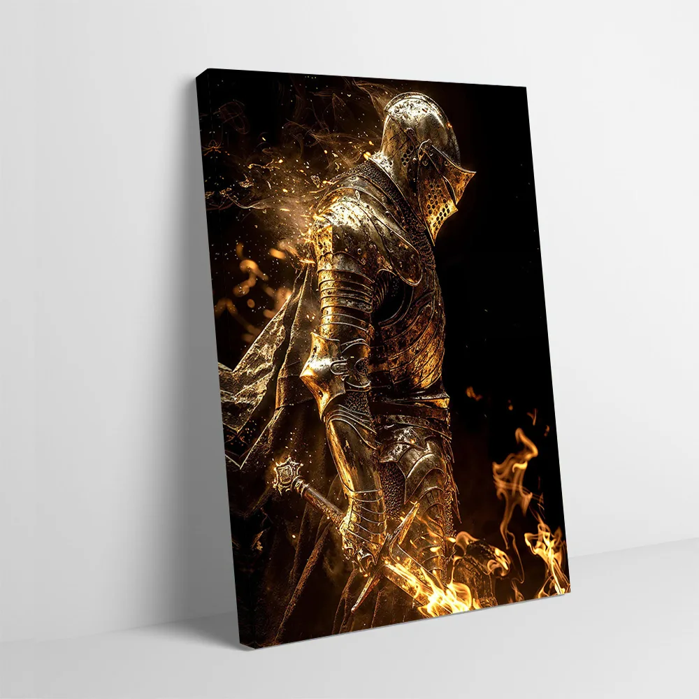 

Плакат Inferno средневекового рыцаря, настраиваемая печатная картина на холсте для фотографий, настенная художественная декоративная картина, предметы домашнего декора