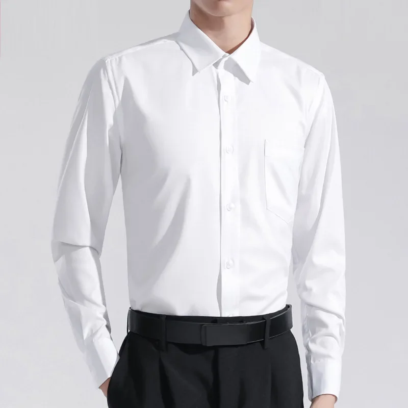 2 Pairs White shirt men's long sleeved slim fit with suit shirt men's professional formal work clothes