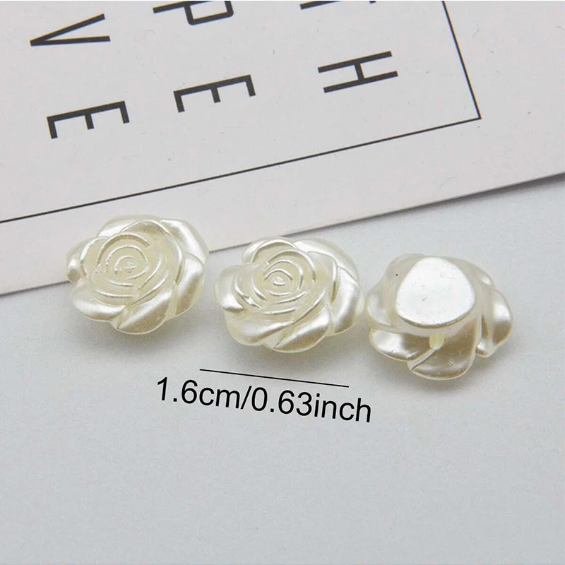 20PCS 16mm Rose Shaped Button Women Shirt Knitted Buttons Plastic Pearl Buttons Sewing DIY Supplies Handmade Accessories TMZ