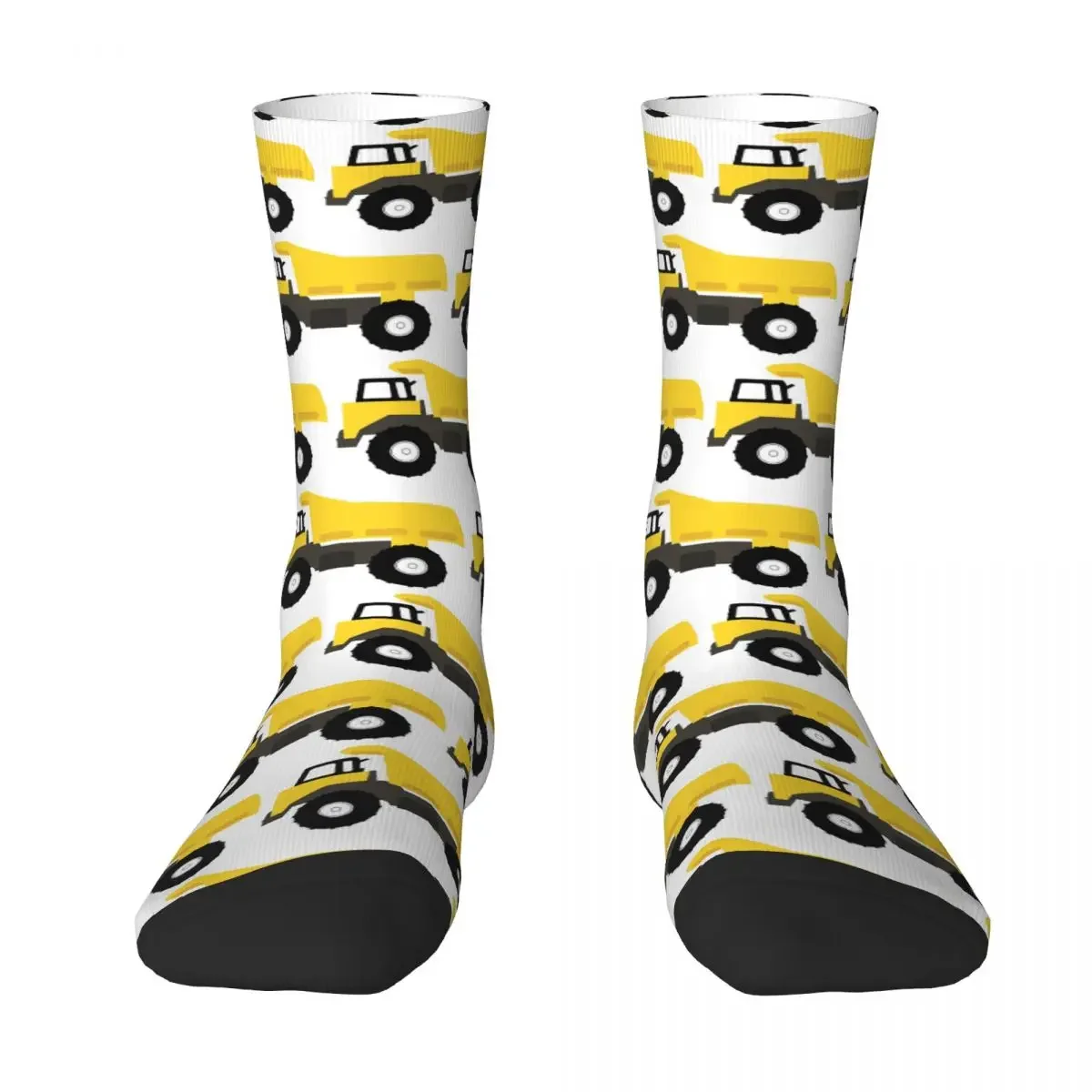 

Yellow Construction Truck Socks Harajuku High Quality Stockings All Season Long Socks Accessories for Unisex Birthday Present