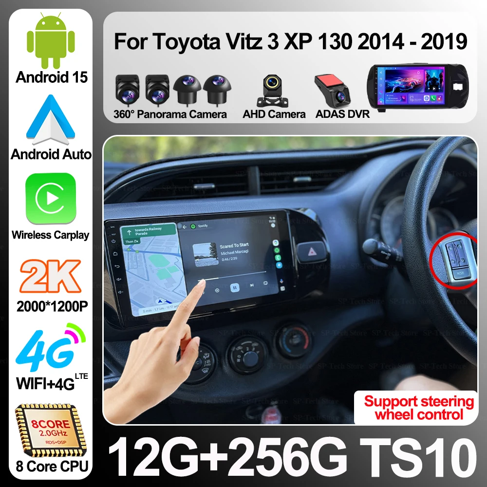

Android 16 For Toyota Vitz 3 Xp 130 2014-2019 Wireless Carplay Car Multimedia Player Stereo Radio Gps Navigation Head Unit 5g