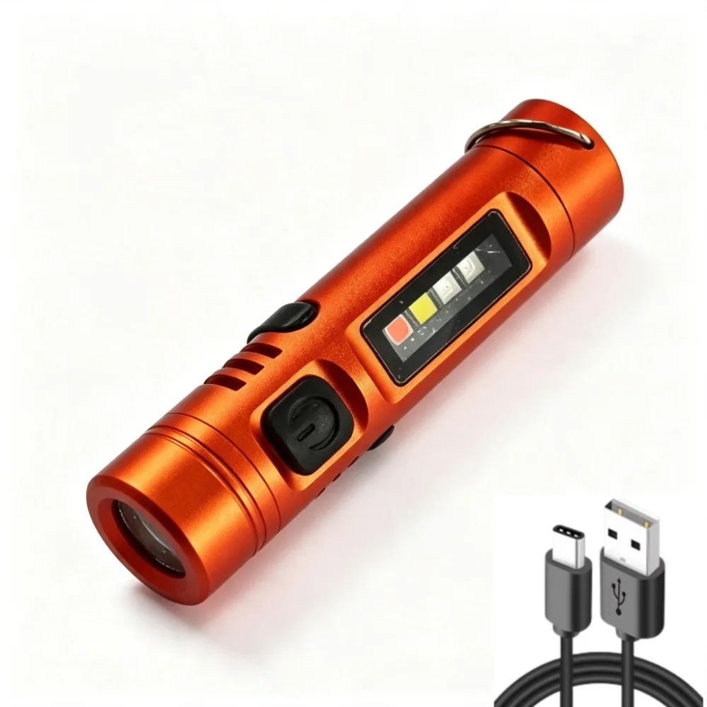 Multifunctional Mini Keychain Flashlight Strong Magnetic Adsorption Waterproof Fast Rechargeable Work Torch for Camping