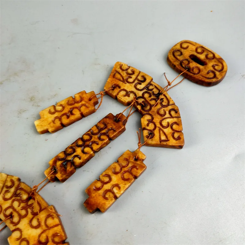 العناصر المتنوعة العتيقة تقليد الحرفية العتيقة شيوى اليشم نحت بان خطوة الأصلي اليدوية اليشم الرياح الرنين شرابة Hanfu واي