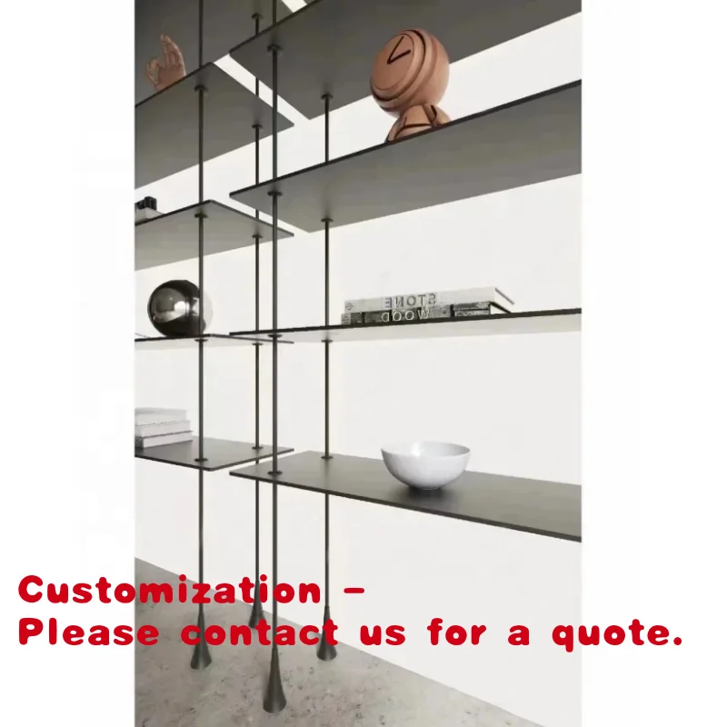 

Customize.Life Roman Custom Furniture Italian Ultra-Thin Closet Design Aluminum Column Open Bookcase