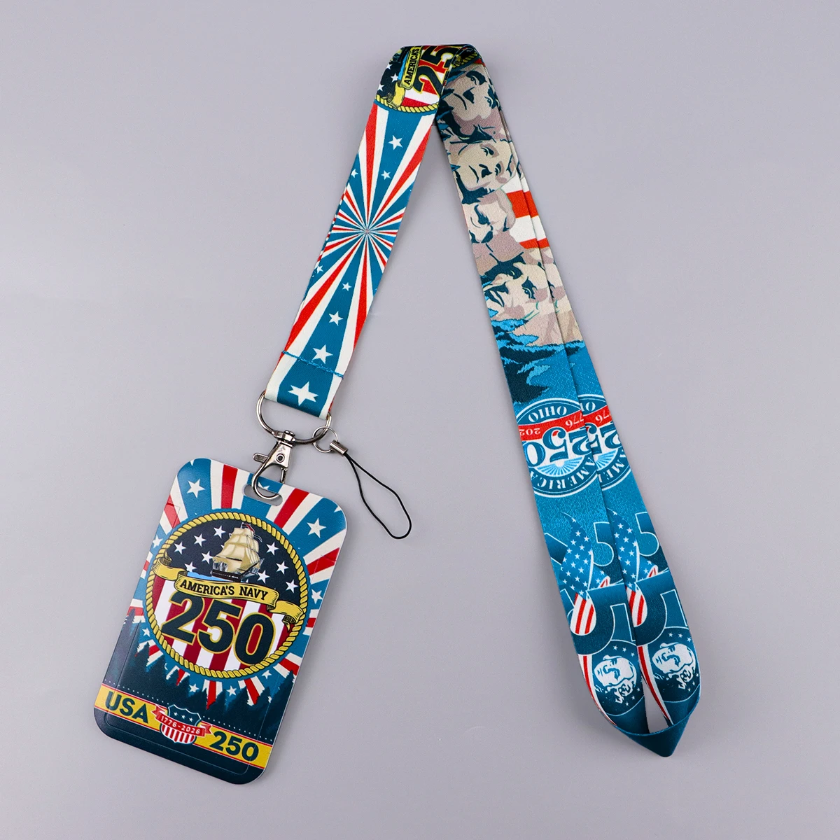 

Шнурки для ключей к 250-летию ВМС США, ремешки на шею с американским флагом, держатели для ID-карт и USB-накопителей, аксессуары, подарки