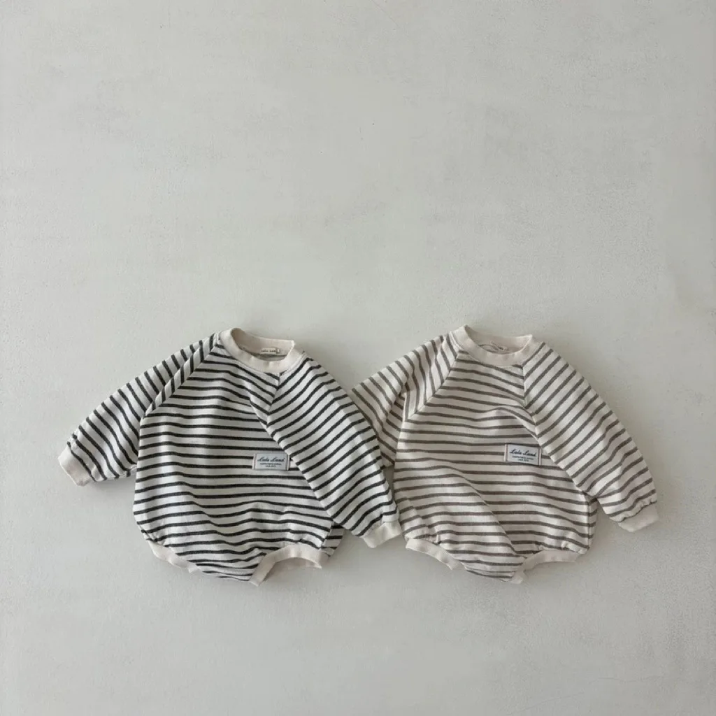 

2025 Autumn New Baby Long Sleeve Striped Bodysuit Cotton Infant Boy Girl Fashion Casual Jumpsuit Newborn Toddler Clothes 0-24M