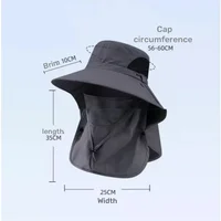 Summer Sun Hats UV Protection Outdoor Hunting Fishing Cap for Men Women Hiking Camping Visor Bucket Hat Neck Flap Fisherman Hat - Image 2