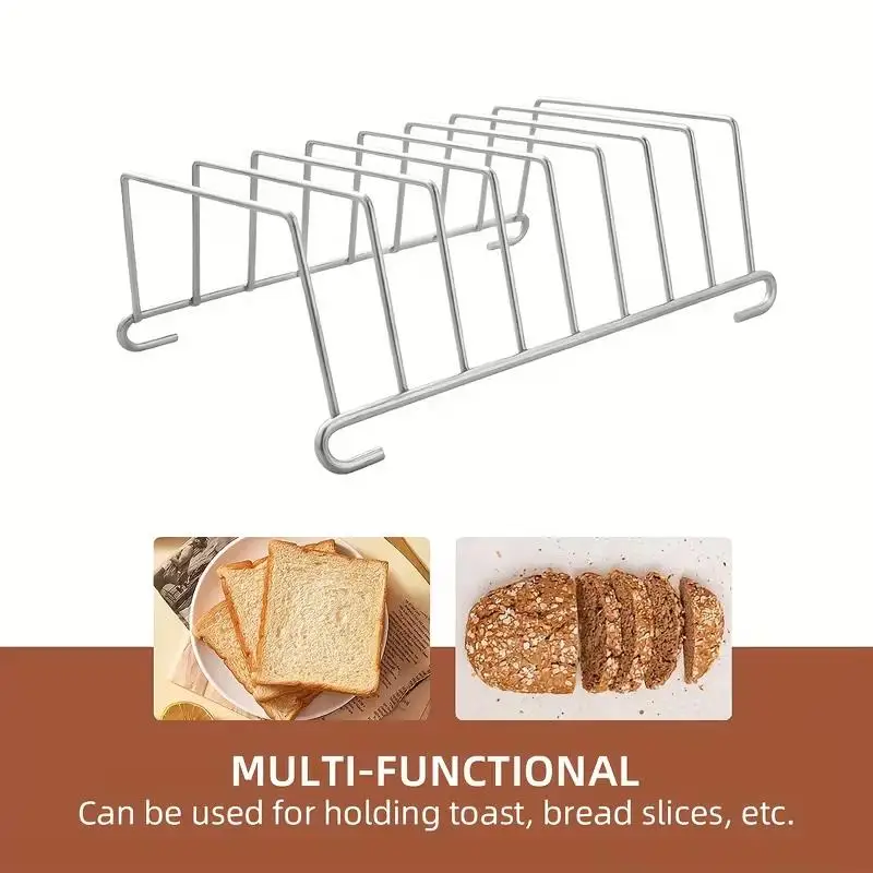 Stainless Steel Toast Rack – Multi-Slot Cooling & Serving for Baked Goods, Home Restaurant Use