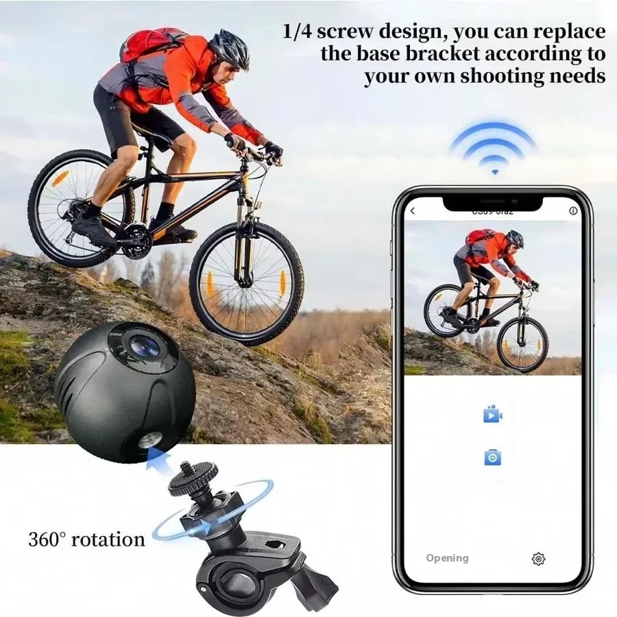 Vandlion 1080P HD Wireless Camera Supports Memory Card Smart Remote Camera Built-In Hotspot Cycling Sports Recorder for Outdoor