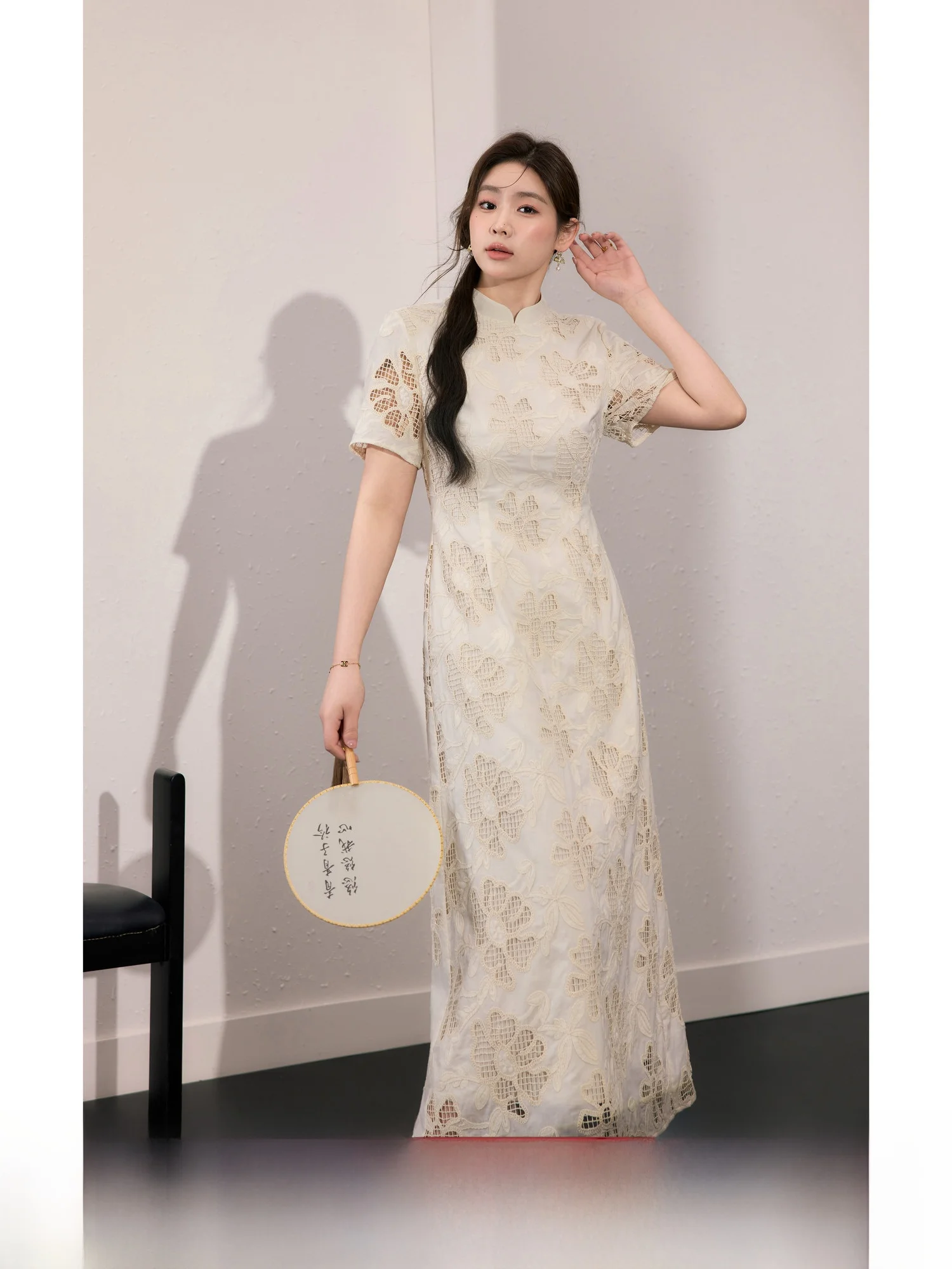 

Blue Language Large Size Women's Dr Elely Slimming Me Embroidery Summer Long Sve High Waist A-Line Skirt