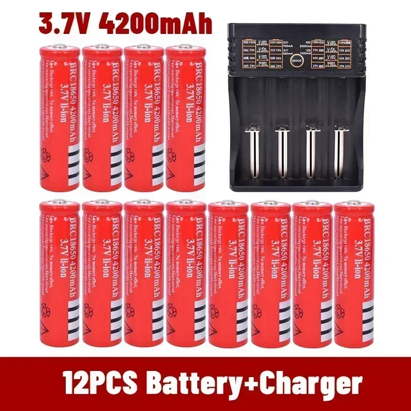 18650 แบตเตอรี่ 3.7V 4200 Mah จัดส่งฟรีแบตเตอรี่ 100% original lithium-ion 18650 ไฟฉายแบตเตอรี่ + 401 charger