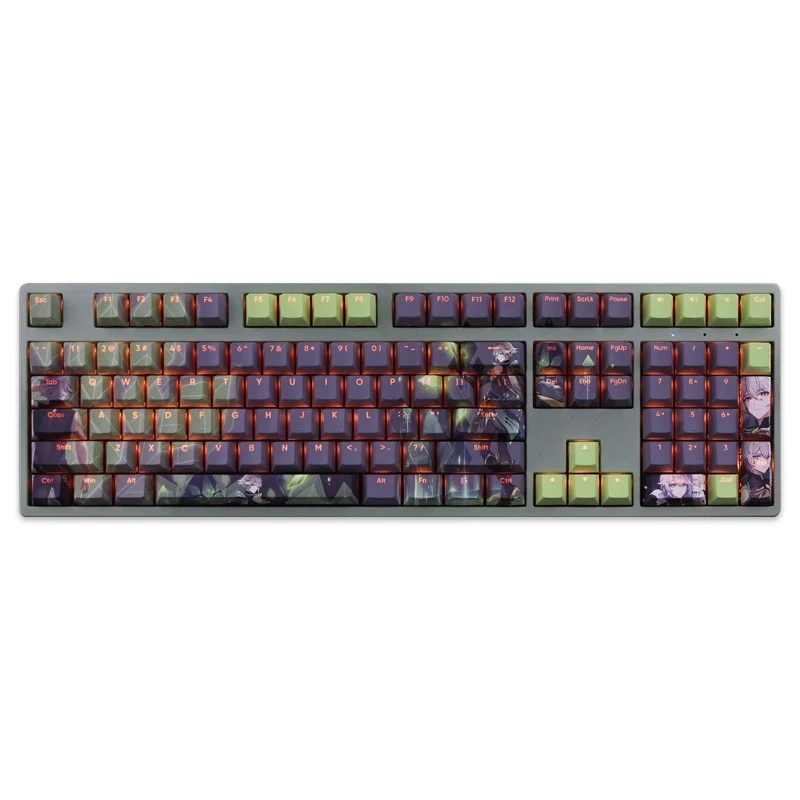 108คีย์ PBT Dye Subbed Keycaps การ์ตูน Anime Gaming Key Caps Genshin Impact Alhaitham Backlit Keycap สำหรับ ANSI เค้าโครง