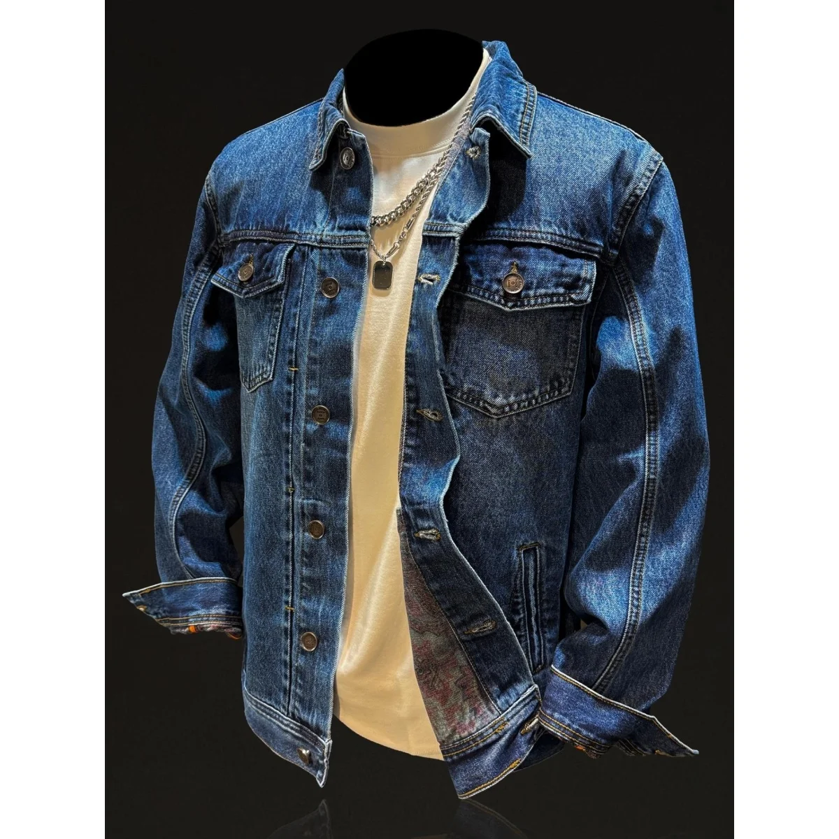 

New Men's Denim Jaet 2025 Spring Autumn American Retro Trend Print Workwear Jeans Clothes Stand Fit Long Sve Youth Po...