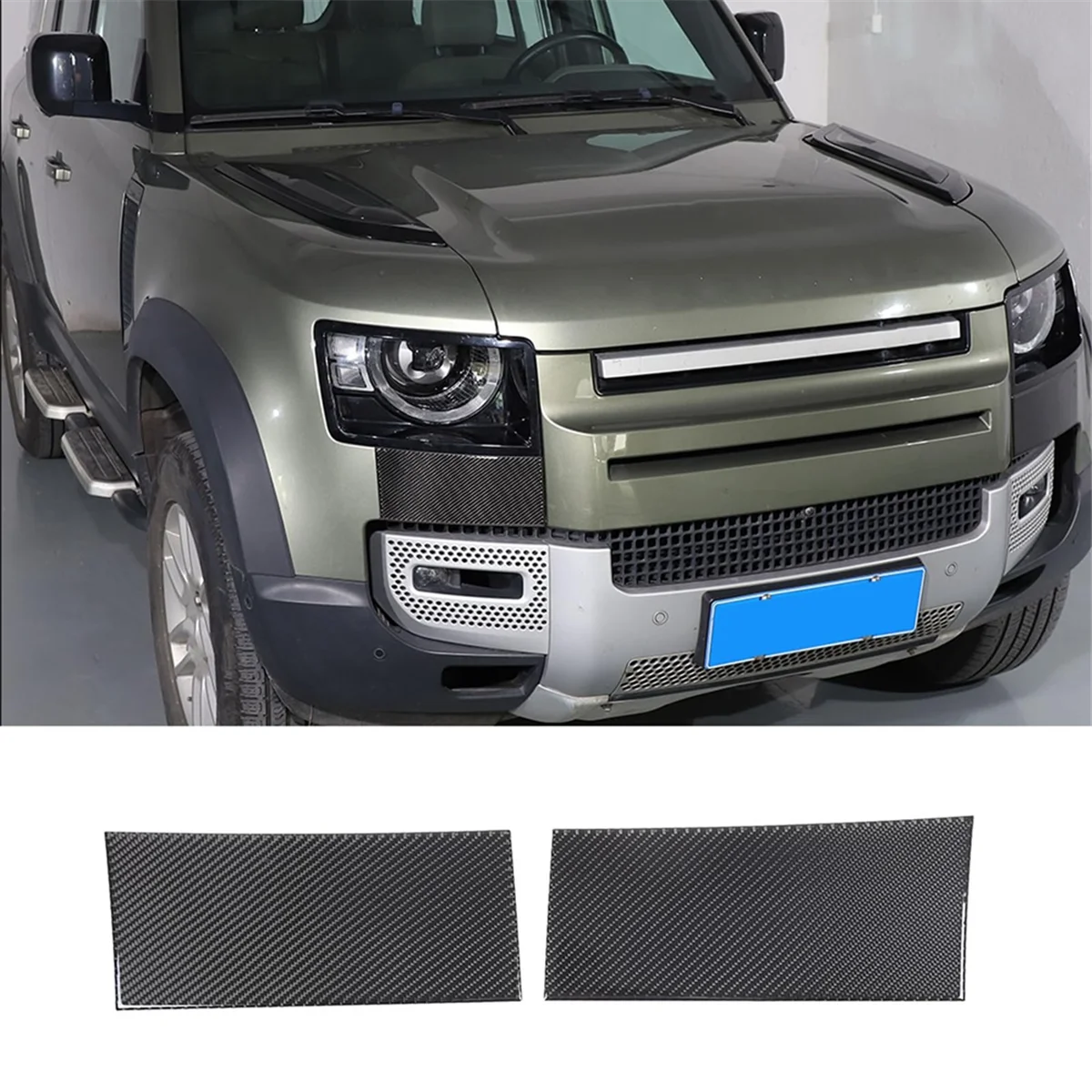 Carbon Fiber for Land 90 110 130 2020-2024 Headlight Lower Panel Cover Trim Exterior Accessories