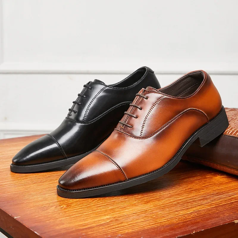 6cm Höhe zunehmende Schuhe für Männer Business-Kleid Schuhe schwarz braun Schnürung Herren Aufzug Echt leder formelle Schuhe