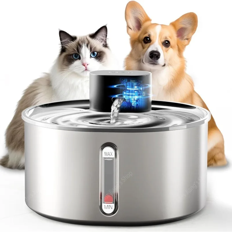 Smart Pet Water Fountain Wireless Stainless Steel Cat Dog Water Dispenser Automatic Flowing Drinking Bowl Pet Supplies