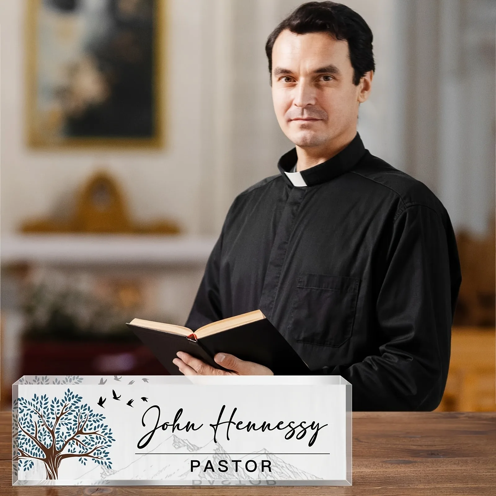 Personalized Acrylic Desk Plaque, Custom Thank‑You Gift for Pastors, Christian Religious Desktop Ornament for Men & Women