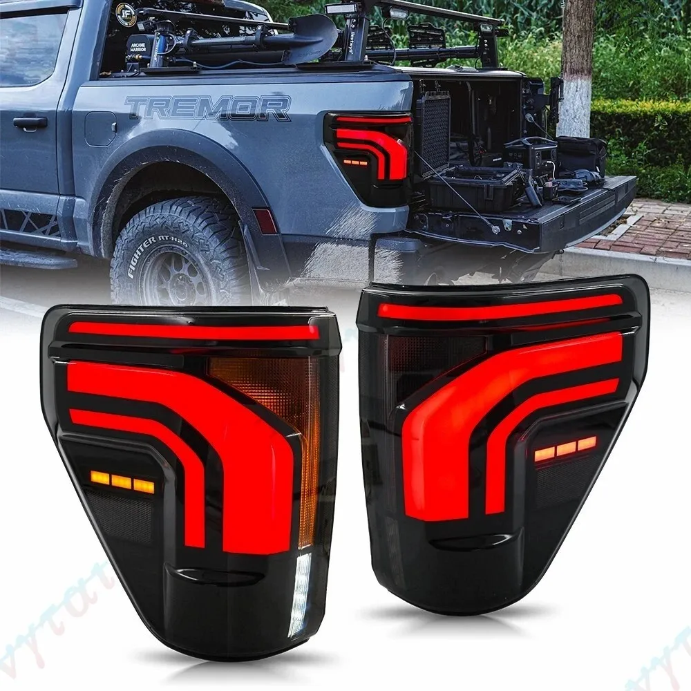 Pair LED Taillights For 2020 2021 2022 2023 2024 2025 Ford F150 F-150 Pickup Taillamp Rear Lamp Brake Turn Signal Tailgate Light