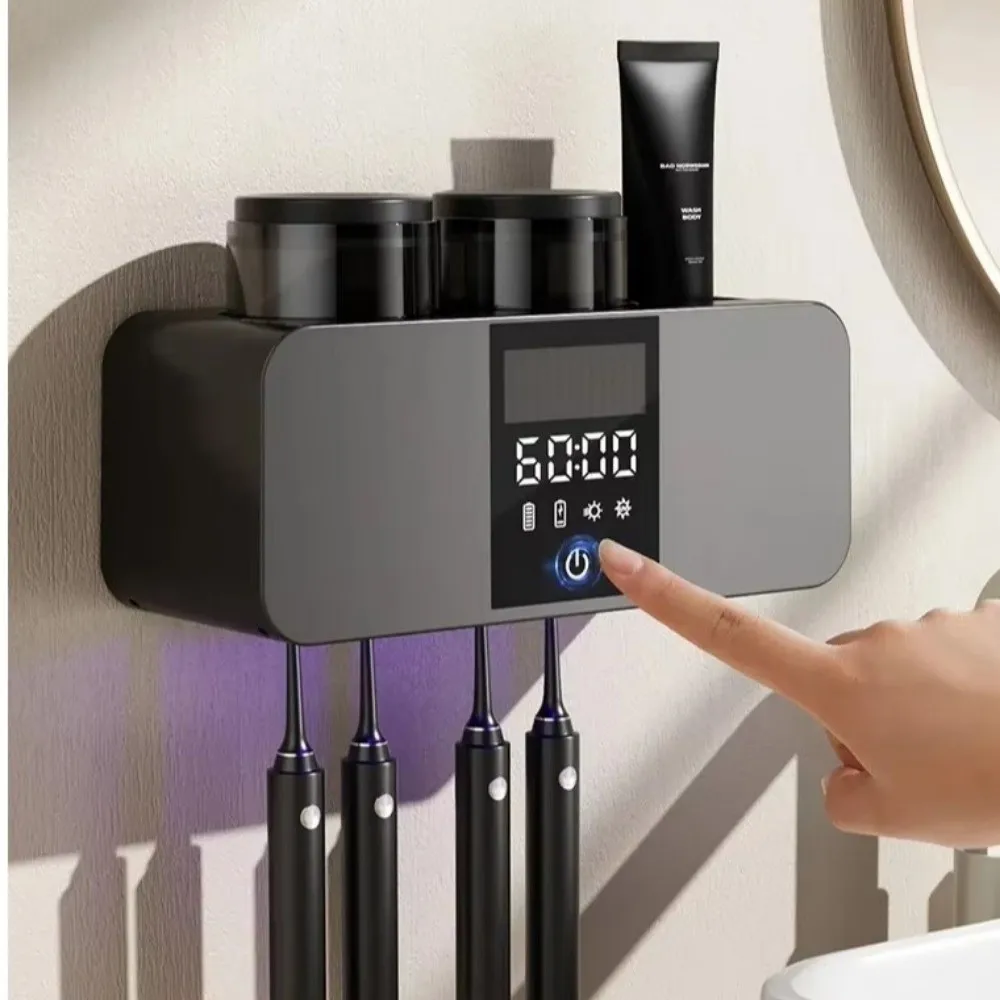 スマート電動歯ブラシ-uv滅菌器-壁掛け式-空気乾燥歯ブラシ乾燥ホルダー-ワイヤレス充電式