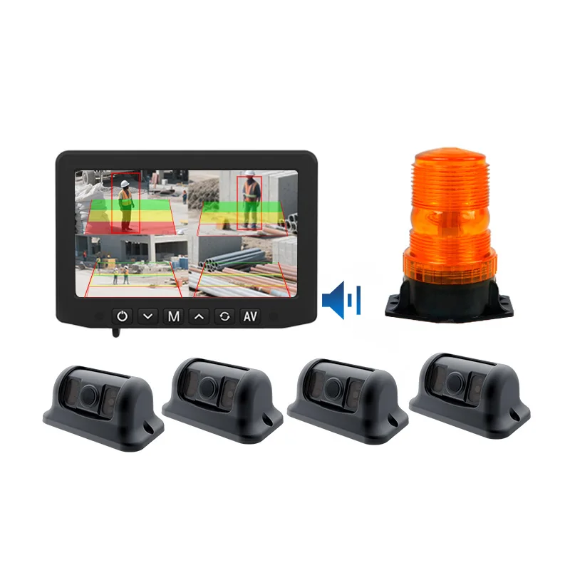 

Powered BSD Blind Spot People Vehicle Detection Collision Warning Camera for Forklift Construction Machinery Telehandler