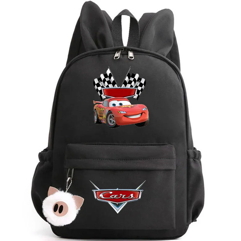 Cute Disney Pixar Cars Lightning McQueen Girl\'s Boy\'s Backpack Teenager Rucksack School Bags Women\'s Men\'s Travel Backpacks