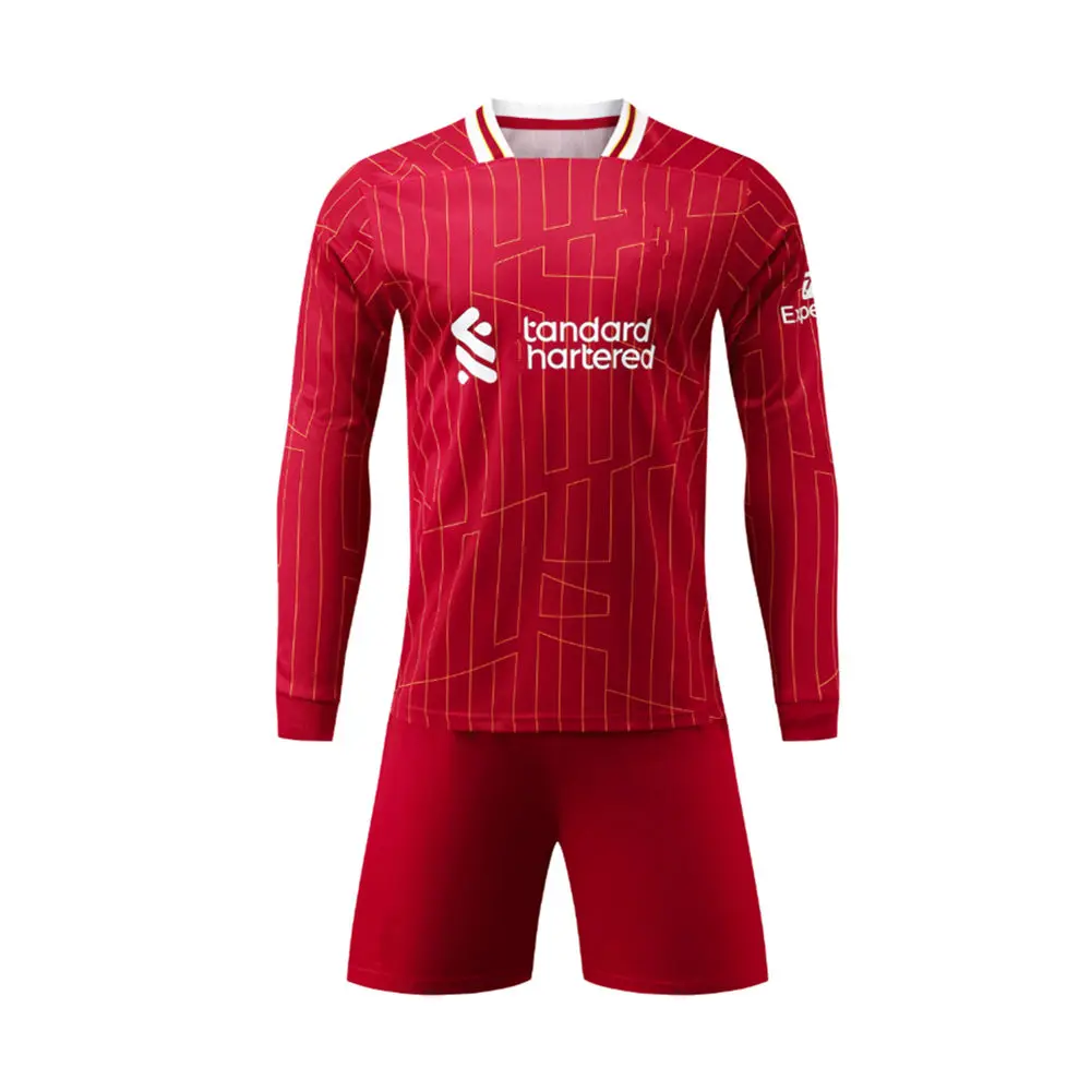 24 25 ropa para niños camiseta para fanáticos de Liverpooles Ropa de entrenamiento juegos camiseta de fútbol conjuntos para niños adultos Jersey de manga larga